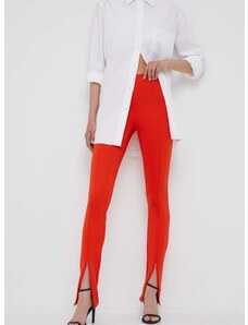 Kalhoty Calvin Klein dámské, oranžová barva