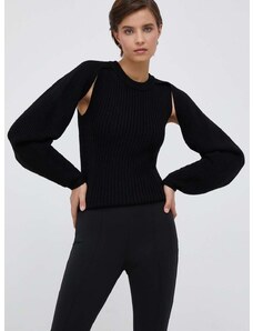 Vlněný svetr Calvin Klein dámský, černá barva, hřejivý