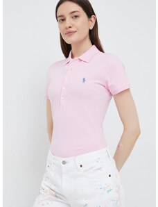 Polo Ralph Lauren Polo tričko Ralph Lauren růžová barva, s límečkem, 211870245013
