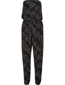 URBAN CLASSICS Ladies Viscose Bandeau Jumpsuit - blackflower