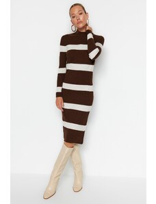 Trendyol Brown Midi Knitwear High Neck Dress