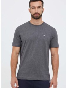 Bavlněné tričko Gant šedá barva