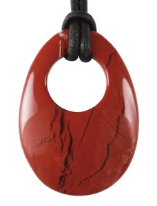 Milujeme Kameny Jaspis červený - ovál - tromlovaný kámen - přívěsek