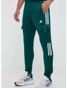 Tepláky adidas zelená barva, s aplikací