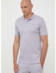 Bavlněné polo tričko Calvin Klein fialová barva, K10K111657