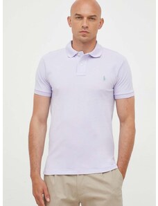 Polo Ralph Lauren Bavlněné polo tričko Ralph Lauren fialová barva, 710536856