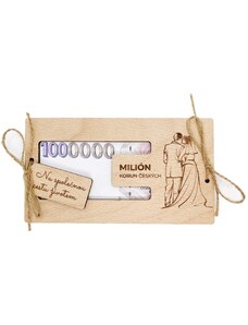 Lili Design Dřevěná obálka na peníze Milión (svatební dar)