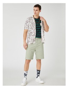 Koton Summer Shirt Short Sleeve Floral Printed Shirt Turndown Collar Cotton