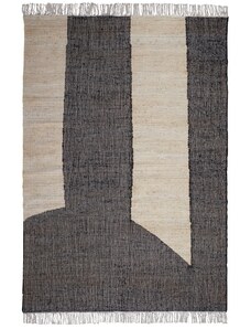 Hoorns Béžovo-černý jutový koberec Sali 200 x 300 cm