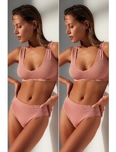 Trendyol Pale Pink 2-Pack Seamless/Seamless Hipster Knitted Briefs
