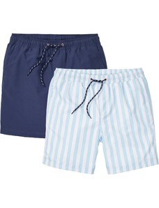bonprix Plážové šortky (2 ks v balení) Modrá