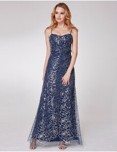 HollywoodStyle.cz tmavě modré dlouhé společenské šaty pro matku nevěsty: Tmavě modrá Polyester L