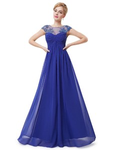HollywoodStyle.cz dlouhé modré společenské šaty na ramínka Talinda: Modrá Šifon XS