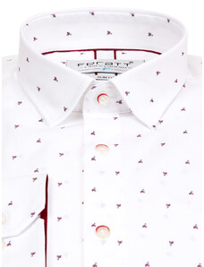 FERATT Pánská košile ROSARIO SLIM bílá (bordó)