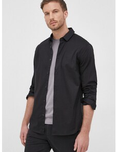 Košile Armani Exchange pánská, černá barva, slim, s klasickým límcem, 8NZC31 ZN28Z NOS