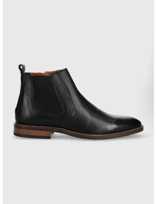 Kožené kotníkové boty Tommy Hilfiger pánské, černá barva