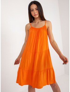 Fashionhunters Oranžové letní šaty z viskózy OCH BELLA