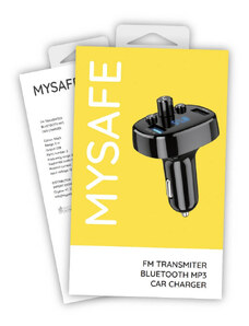 MySafe FM Bluetooth Transmitter Černá