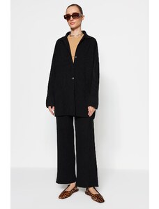 Trendyol Anthracite Slit Detailed Cardigan-Pants Knitwear Suit