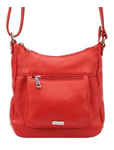 Kožená crossbody kabelka MiaMore 01-039 červená