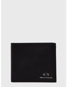 Kožená peněženka Armani Exchange pánský, černá barva, 958435 CC845
