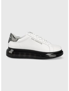 Kožené boty Karl Lagerfeld Kapri Kushion bílá barva