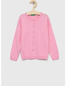 Dětský svetr United Colors of Benetton růžová barva, lehký