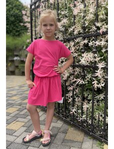 MIMI moda dla dzieci Dívčí cropped šaty malinové