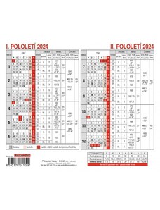 Baloušek s.r.o. Stolní kalendář Plánovací karta 2024 BKA0-24