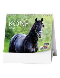 Baloušek s.r.o. Stolní kalendář IDEÁL - Koně 2024 BSL8-24