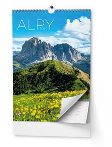 Baloušek s.r.o. Nástěnný kalendář Alpy - A3 2024 BNF8-24
