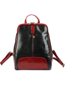 Kožený batoh red black