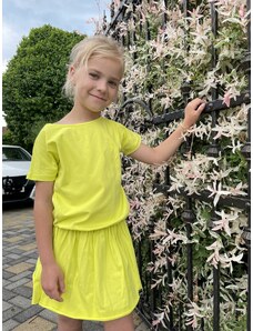 MIMI moda dla dzieci Dívčí cropped šaty žluté