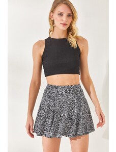 Olalook Women's Floral Black Shorts and Camisole Skirt