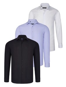 TRIPLE SET G726 DEWBERRY SHIRT-BLACK-WHITE-LILAC