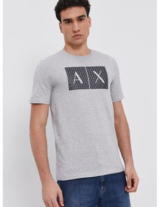 Bavlněné tričko Armani Exchange šedá barva, s potiskem, 8NZTCK Z8H4Z NOS