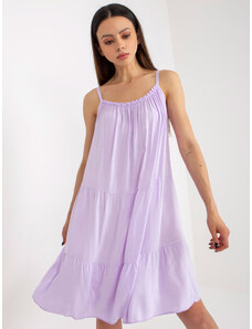 Fashionhunters Světle fialové letní šaty volného střihu OCH BELLA