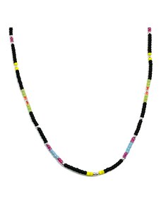 Dámský náhrdelník s korálky černý Mou Jewel