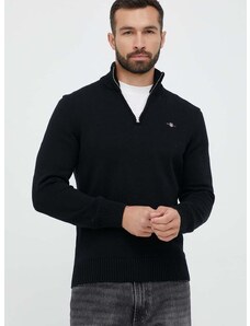 Bavlněný svetr Gant černá barva