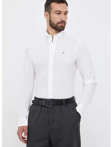 Košile Gant bílá barva, slim, s límečkem button-down