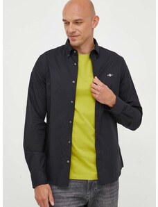 Košile Gant černá barva, slim, s límečkem button-down