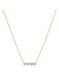 Troli Třpytivý pozlacený náhrdelník se zirkony VAAJDN21166G-WT