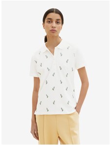 Krémové dámské vzorované polo tričko Tom Tailor - Dámské