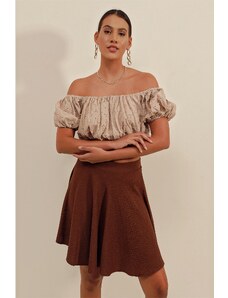 Bigdart 1885 Flared Mini Skirt - Brown