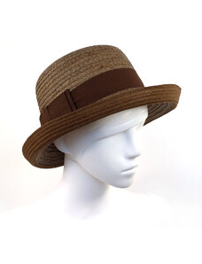 KRUMLOVANKA Letní dámský klobouk z hnědé paglie Fa-43501