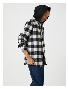 Koton Lumberjack Shirt with a Hooded Pocket Detailed Long Sleeve