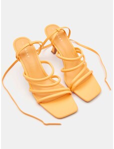 Sinsay - Sandály na širokém podpatku - oranžová