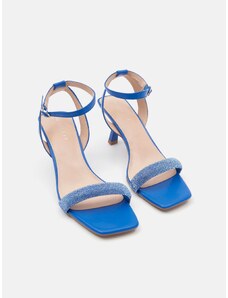Sinsay - Sandály na širokém podpatku - modrá