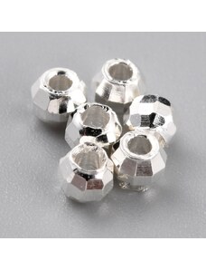 NUBIO Mosazný oddělovač, kulička, stříbrná, 2,5x2,2 mm
