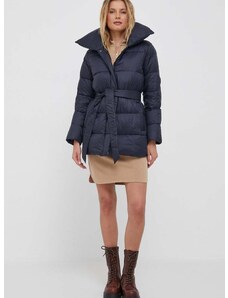 Péřová bunda Lauren Ralph Lauren dámská, tmavomodrá barva, zimní